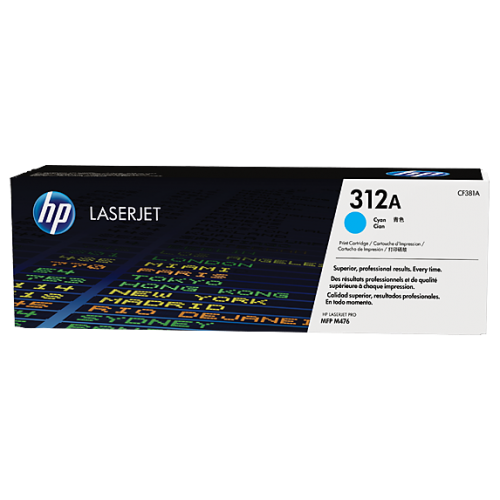 HP 312A Cyan Laserjet Toner Cartridge (CF381A)